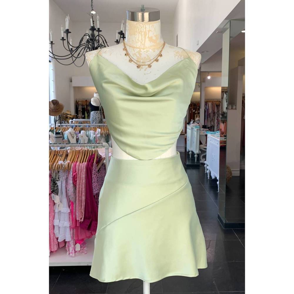 NEW O.VIANCA venice sleeveless mini dress in kiwi